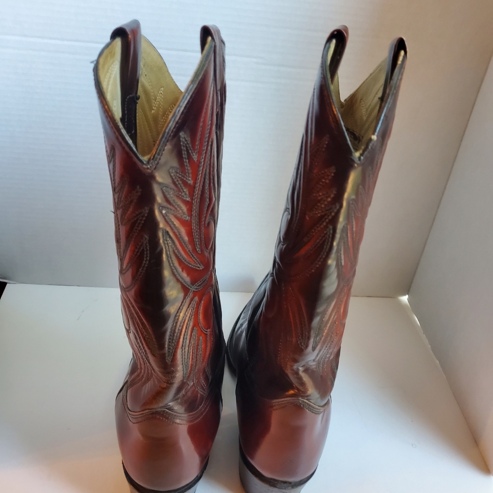 TEXAS WESTERN COWBOY BOOTS BROWN USA SIZE 9EE M-70 - Picture 5 of 16